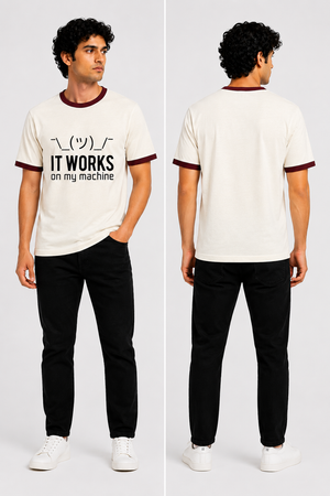 Maroon off white